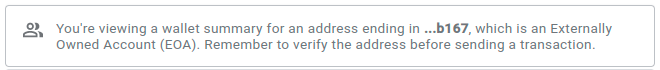Example of address type message on blockquiry web app.